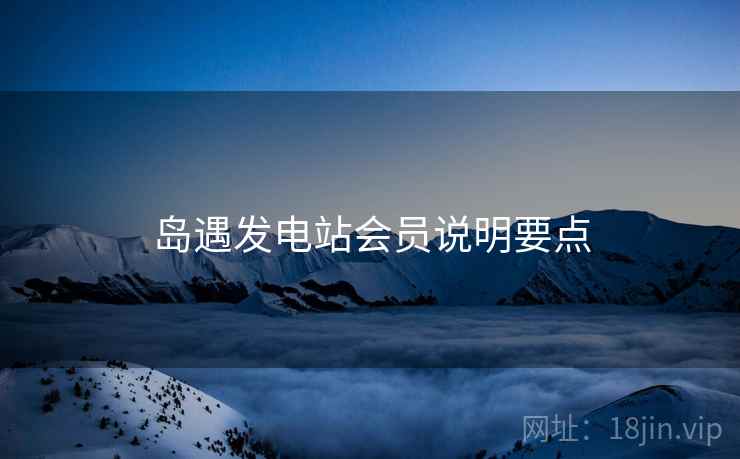 岛遇发电站会员说明要点  第1张