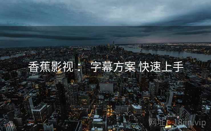 香蕉影视 ： 字幕方案 快速上手  第2张